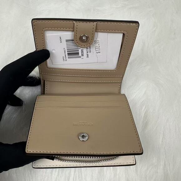 Coach Snap Wallet With Butterfly Print In Canvas/Silver/Chalk Multi CAP10 NWT - Picture 5 of 6